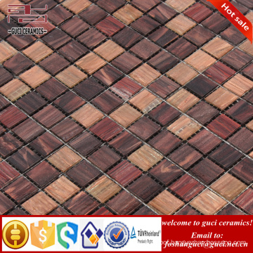 China supply factory cheap products rustic mixed design Hot - melt mosaic tiles